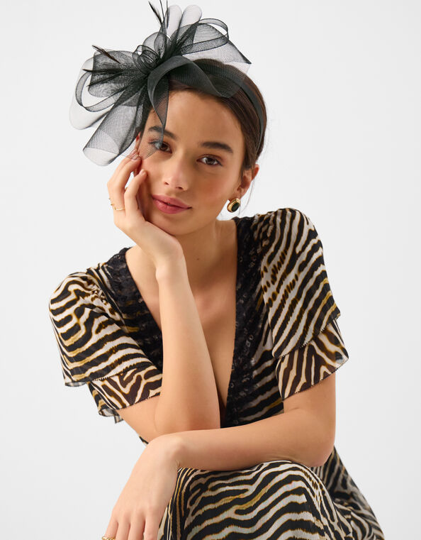 Mini Crin Fascinator, Black (BLACK), large