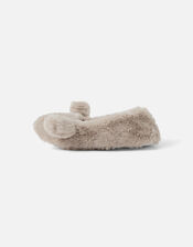 Girls Puppy Ballerina Slippers, Tan (TAN), large