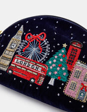 Christmas London Velvet Pouch, , large