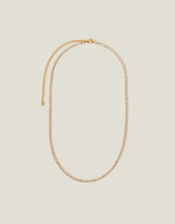 14ct Gold-Plated Stainless Steel Tennis Necklace, , large