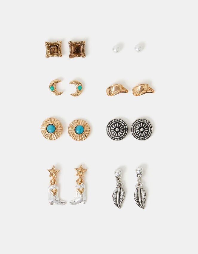 8-Pack Cowboy Stud Earrings, , large