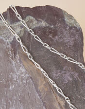 Silver-Plated Twisted Chain Necklace, , large