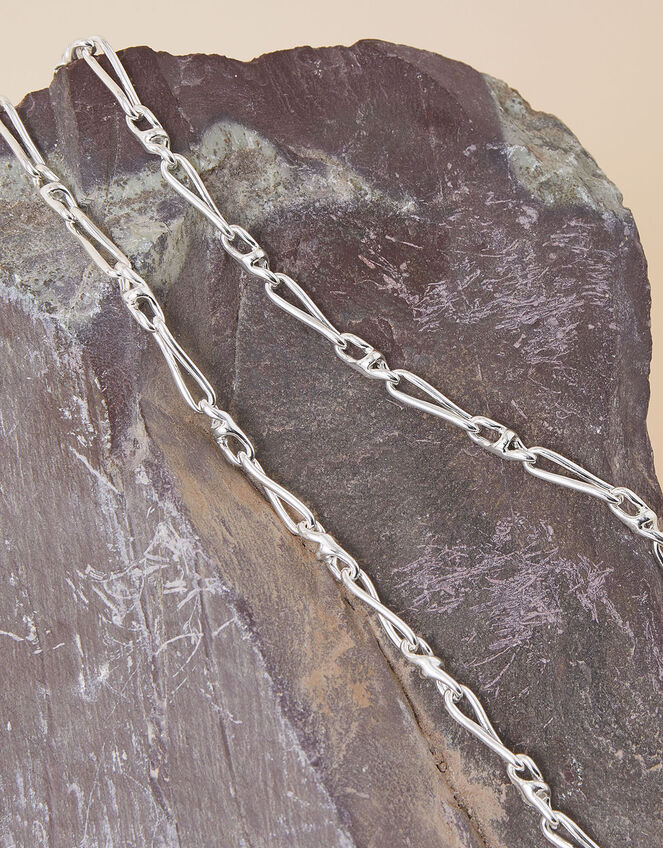 Silver-Plated Twisted Chain Necklace, , large