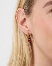 Stainless Steel Heart Drop Huggie Hoop Earrings, , large