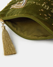 Embellished Martini Velvet Pouch, , large