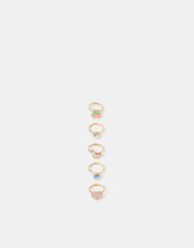 5-Pack Girls Western Adjustable Rings, , large