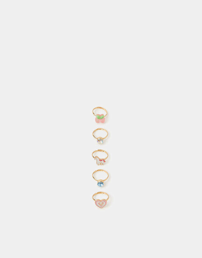 5-Pack Girls Western Adjustable Rings, , large