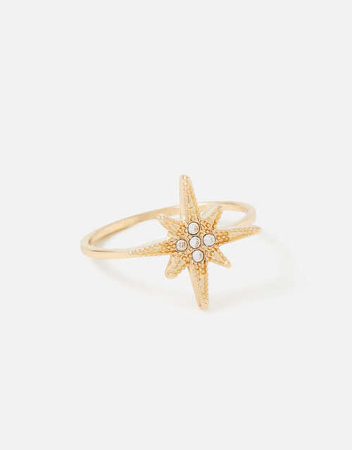 8 Point Star Ring, White (CRYSTAL), large