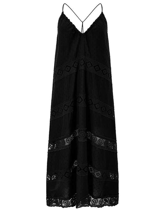 Lace Maxi Dress, Black (BLACK), large
