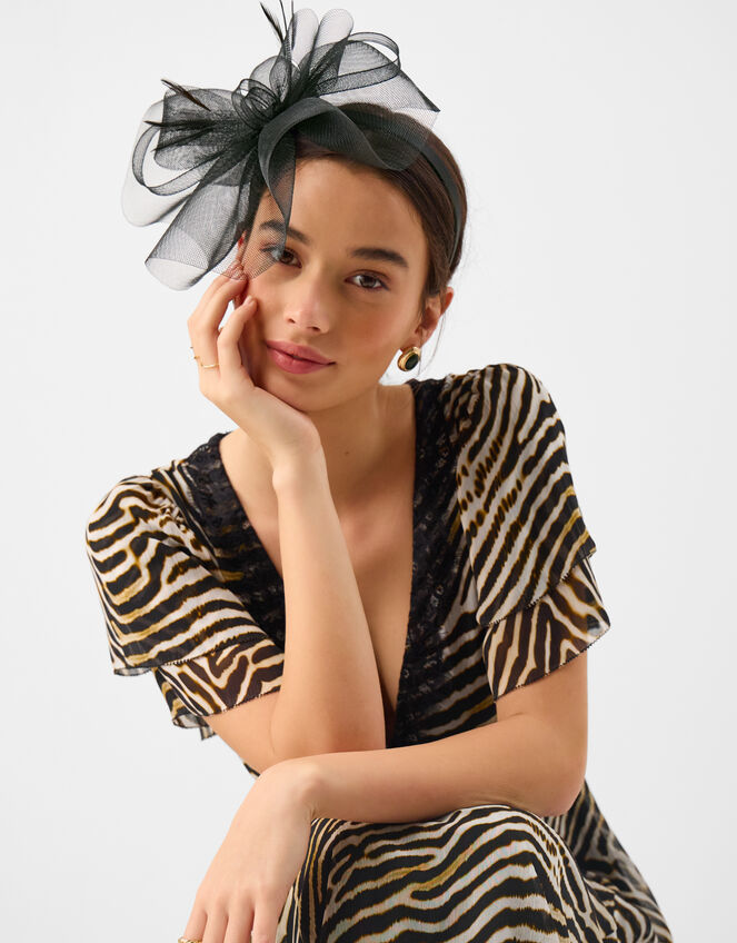 Mini Crin Fascinator, Black (BLACK), large