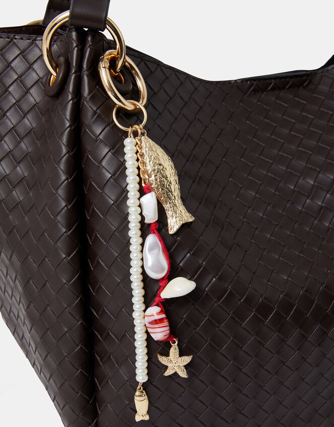 Fish Pearl Beaded Bag Charm, , large