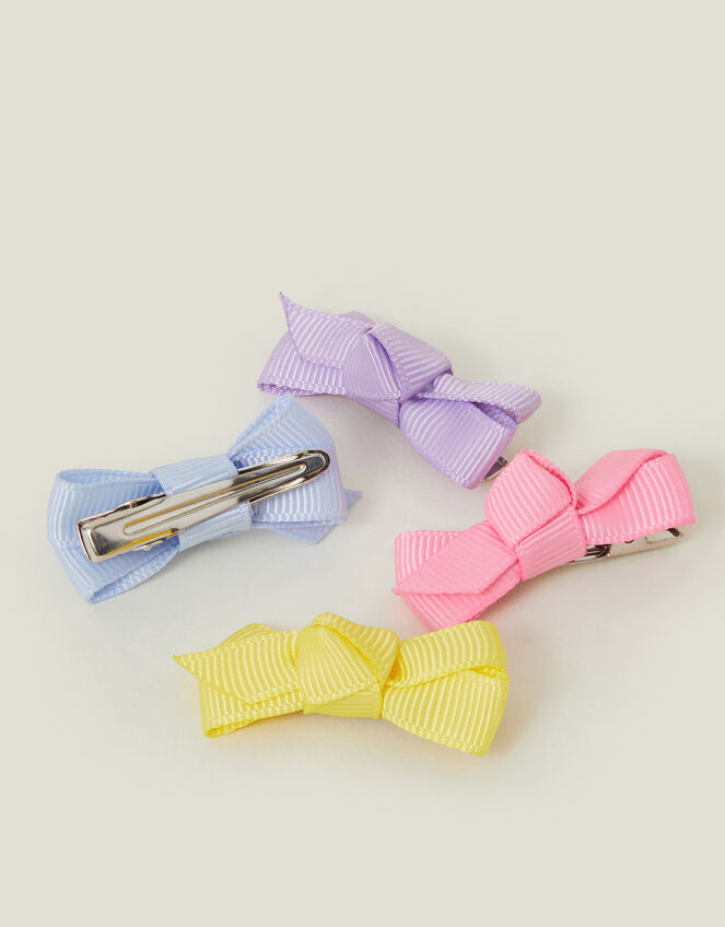 4-Pack Girls Bow Hair Clips, , large
