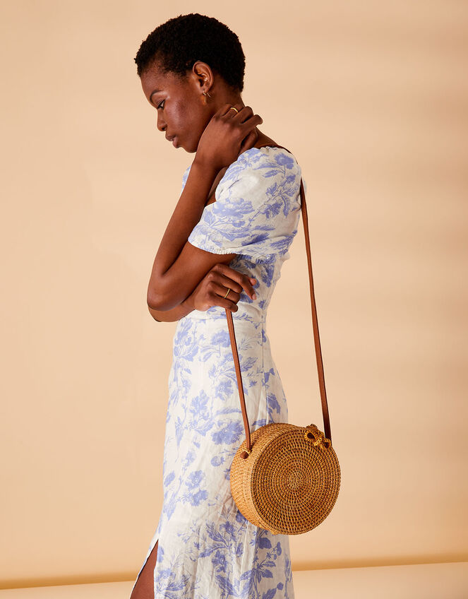 Rattan Hard Case Cross-Body Bag, , large