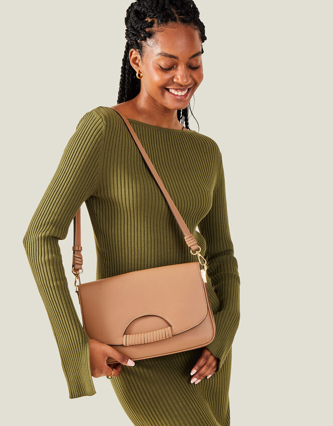 Wrap Handle Cross-Body Bag, Mink (MINK), large