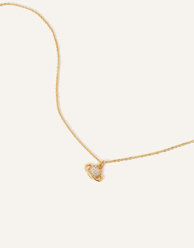 14ct Gold-Plated Planet Pendant Necklace, , large