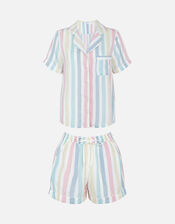 Stripe Button Down Pyjama Set, Multi (PASTEL-MULTI), large