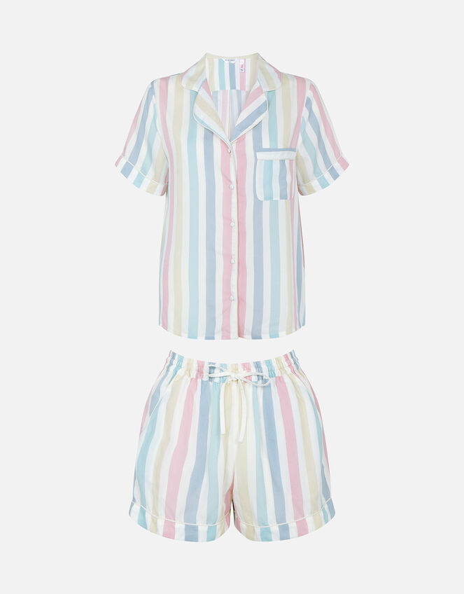 Stripe Button Down Pyjama Set, Multi (PASTEL-MULTI), large