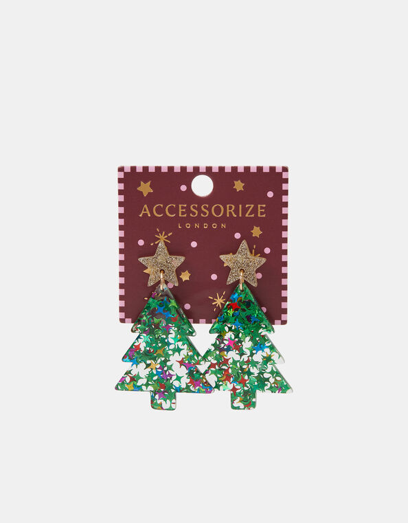 Christmas Tree Drop Earrings, , large