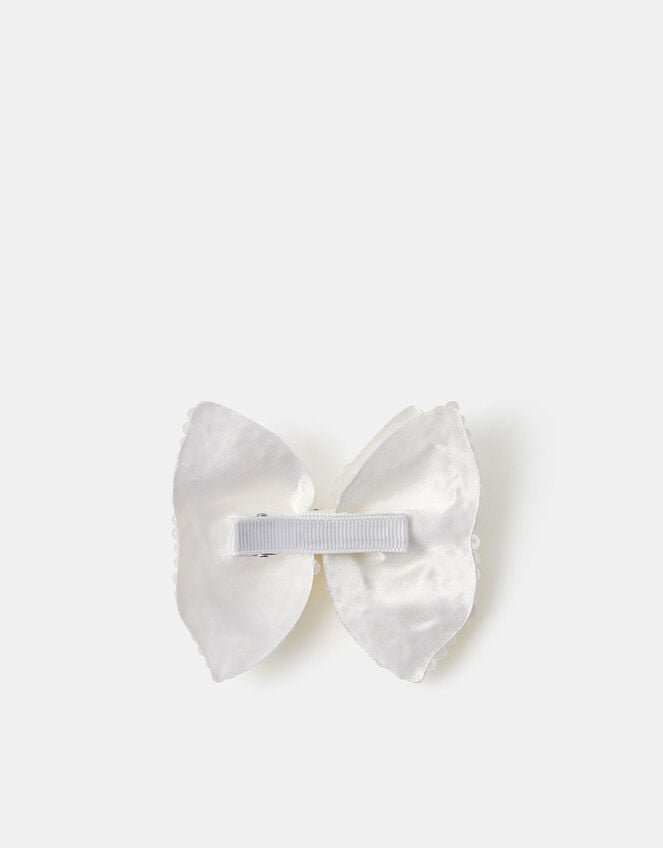 Girls Pearl Bow Hair Clip, , large