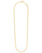 Gold-Plated Long Link Chain Necklace, , large