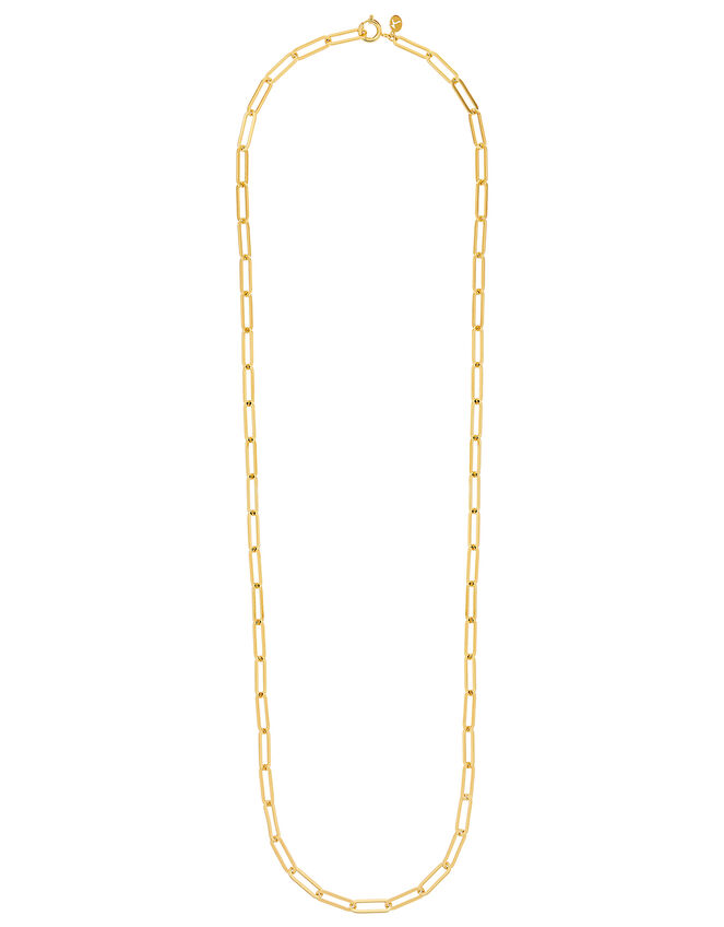 Gold-Plated Long Link Chain Necklace, , large