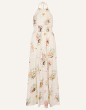 Print Halter Neck Dress, Ivory (IVORY), large