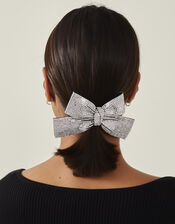 Diamante Bow Hair Clip, , large