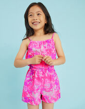 Girls Tie Dye Strappy Playsuit, Multi (BRIGHTS MULTI), large