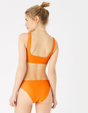 Eyelet Detail Ribbed Crop Top, Orange (ORANGE), large