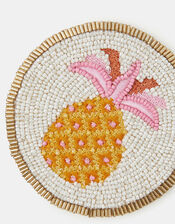 Round Pineapple Beaded Coaster, , large