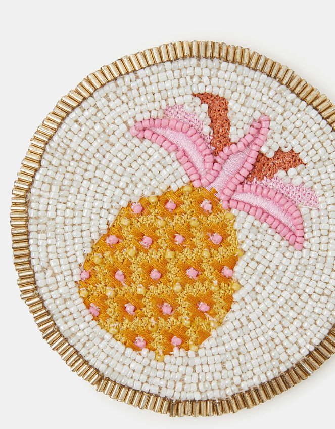 Round Pineapple Beaded Coaster, , large
