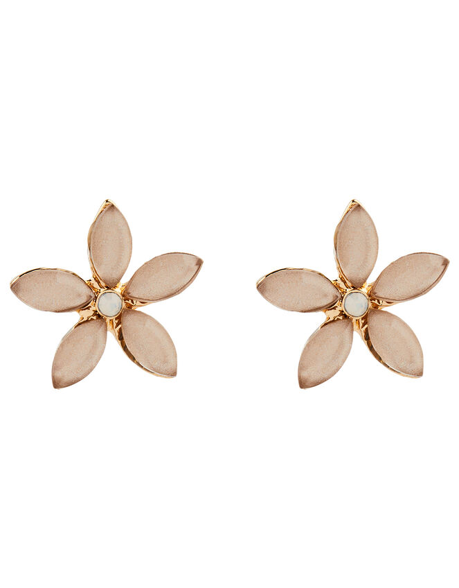 Gem Flower Stud Earrings, , large