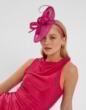Loop Quil Disc Fascinator, Pink (FUCHSIA), large