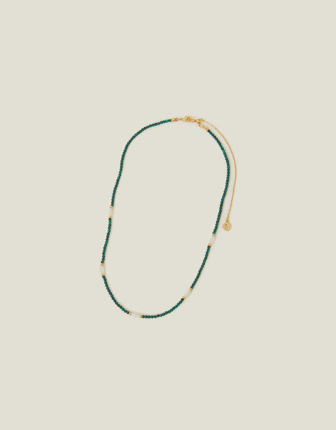 14ct Gold-Plated Pearl Station Necklace, , large