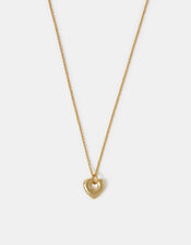 14ct Gold-Plated Chunky Heart Pendant Necklace, , large