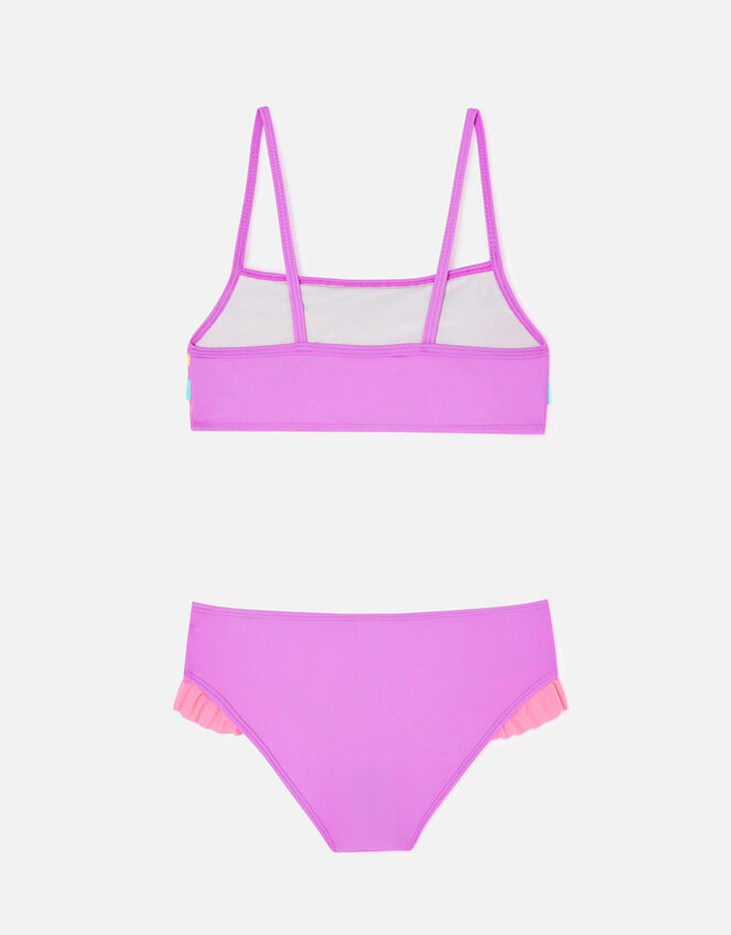 Girls Rainbow Frill Bikini Set, Multi (BRIGHTS-MULTI), large