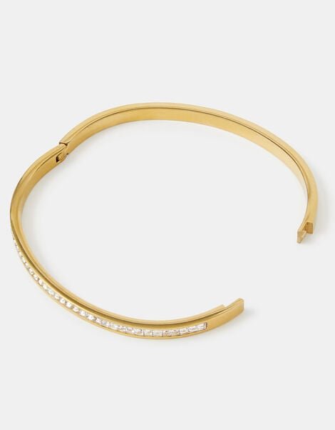Stainless Steel Pav&eacute; Bangle, , large