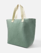 Paradise Palm Embroidered Tote Bag, Green (GREEN), large