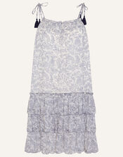 Strappy Tiered Dress, White (WHITE), large
