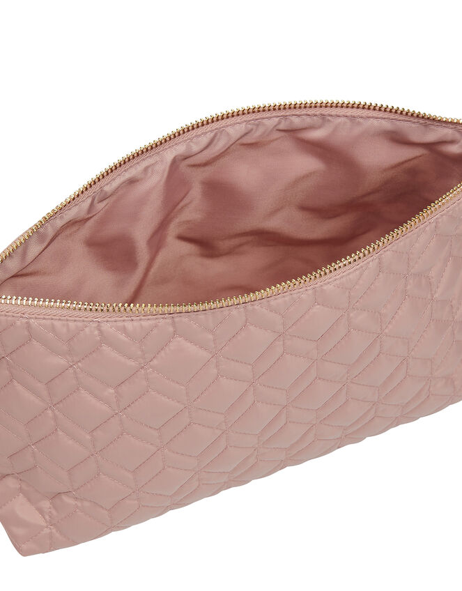Large Quilted Makeup Bag in Recycled Polyester, , large