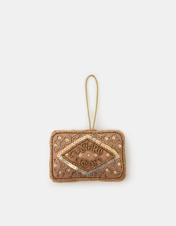 Embellished Custard Cream Christmas Tree Decoration, , large