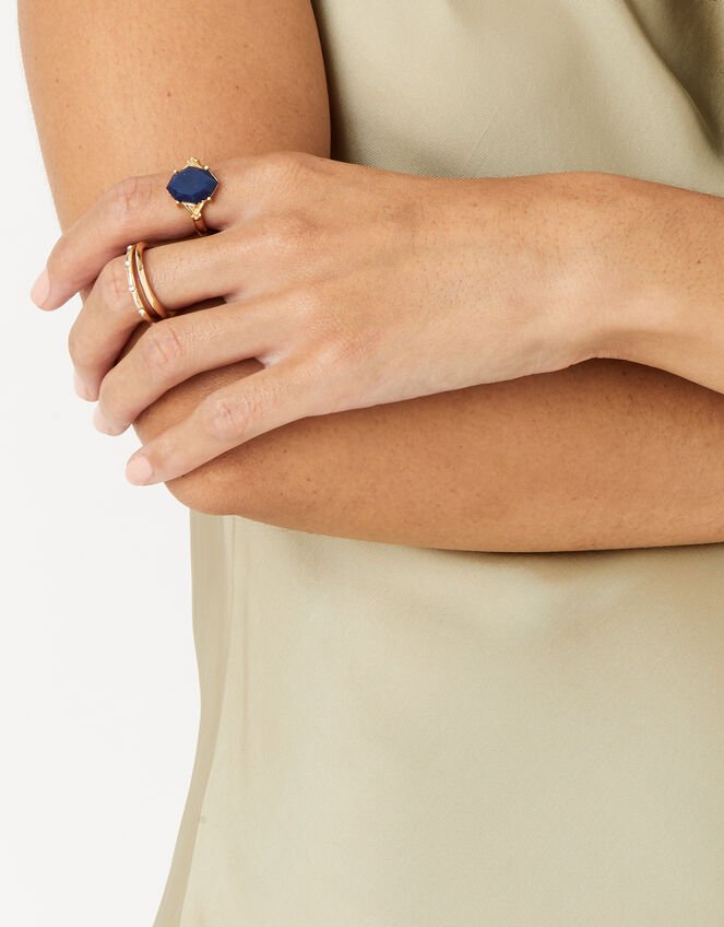 Midnight Sky Delicate Stone Ring, Blue (NAVY), large