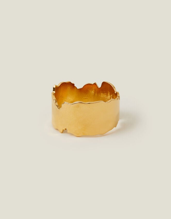 Stainless Steel Chunky Band Ring, Gold (GOLD), large