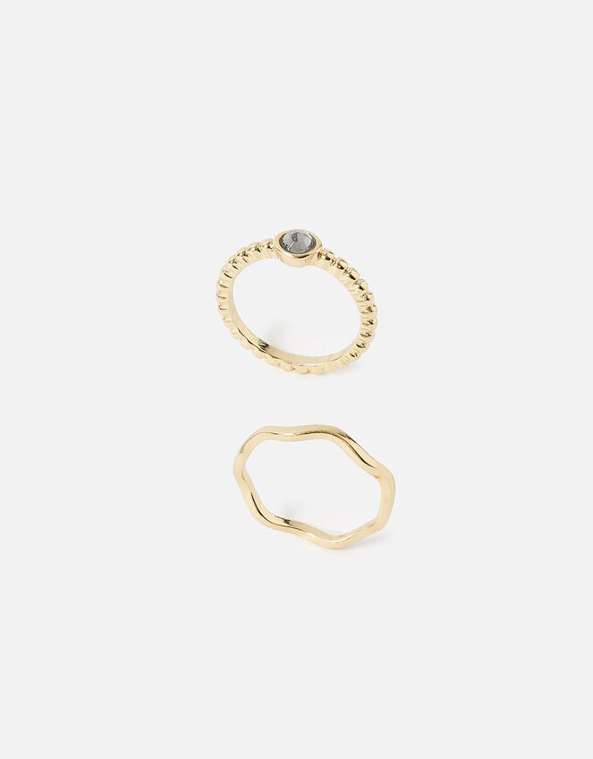 Bubble Stone Stacking Rings Set of Two, Grey (GREY), large