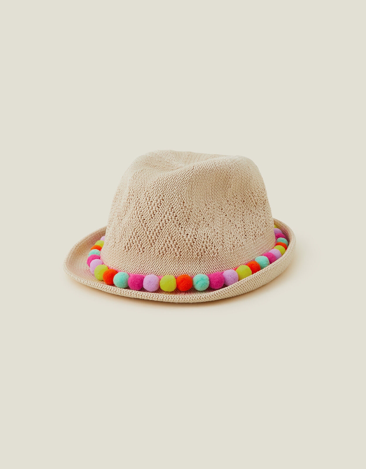 Girls Pom Pom Packable Trilby