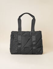 Quilted Shoulder Bag with Recycled Nylon, , large