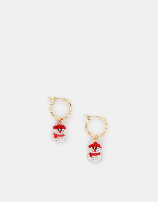 Snowman Huggie Hoop Earrings, , large