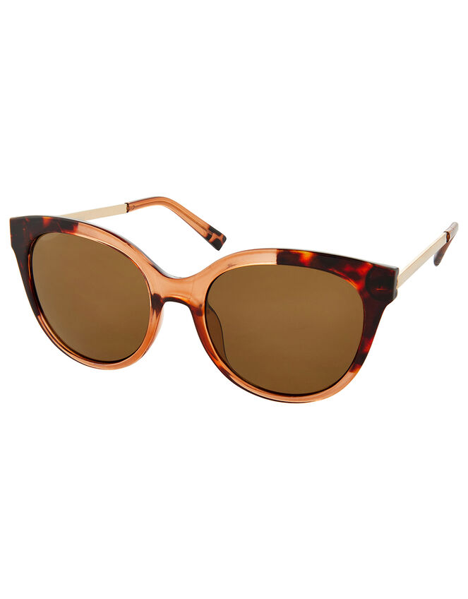 Two-Tone Wayfarer Tortoiseshell Sunglasses, , large