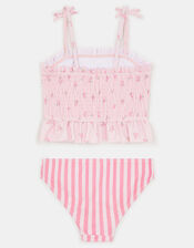 Girls Floral Stripe Tankini Set, Pink (PINK), large