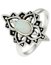 Sterling Silver Filigree Ring, Silver (ST SILVER), large